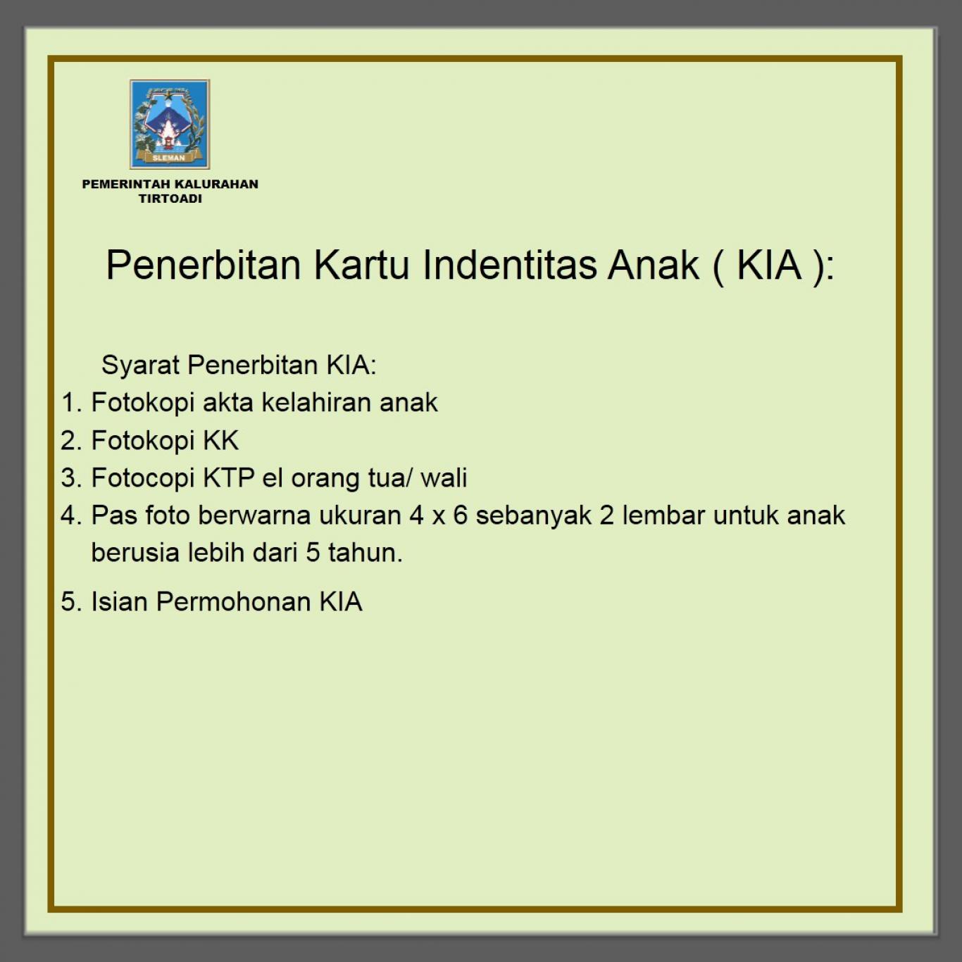 Syarat Penerbitan Administrasi Kependudukan