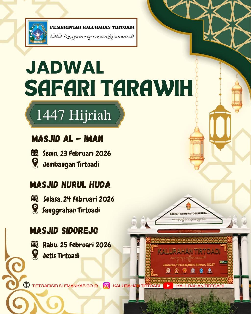 JADWAL SAFARI TARAWIH